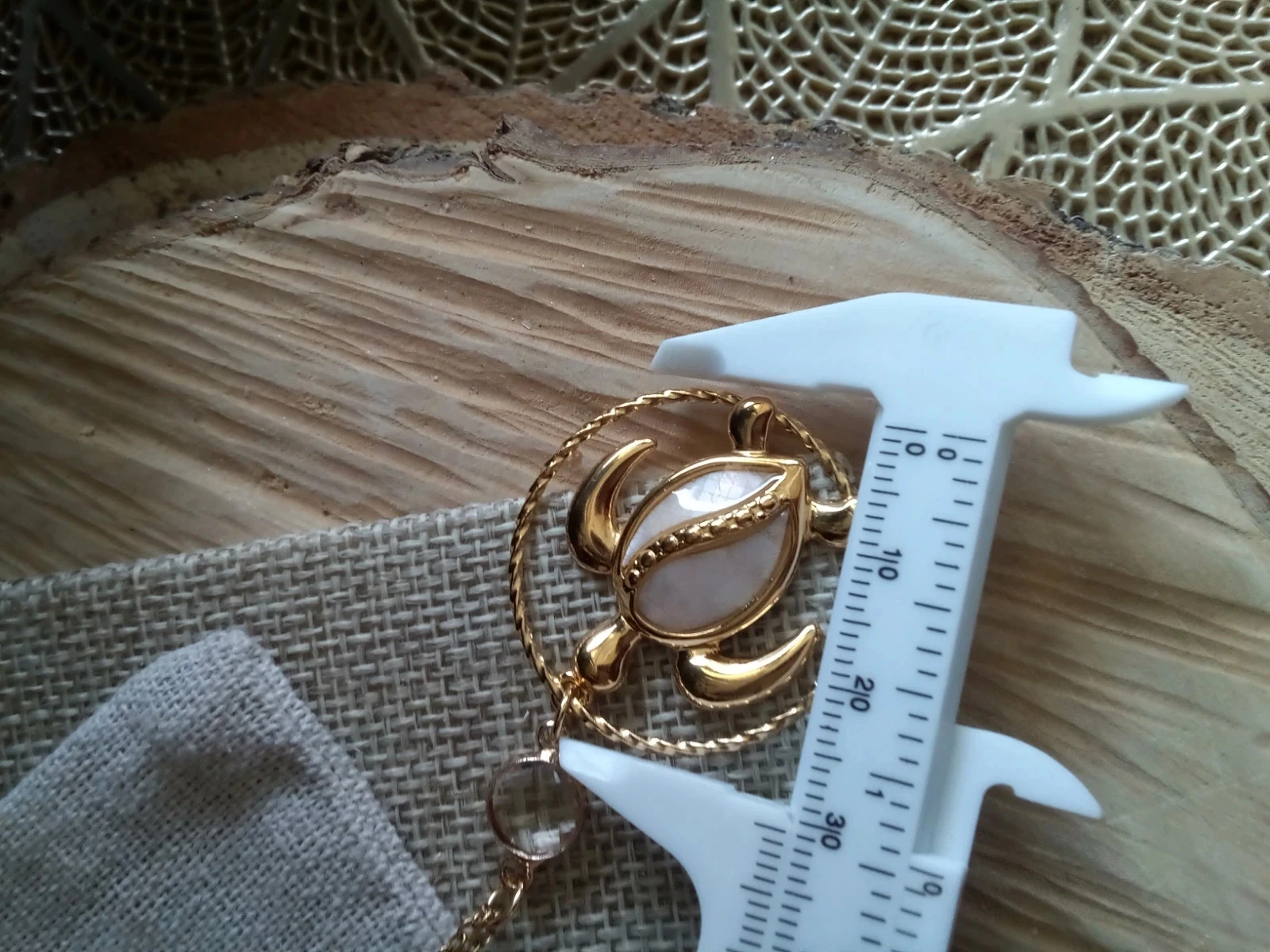 Collier pendentif tortue en n'acre naturelle – photo 2